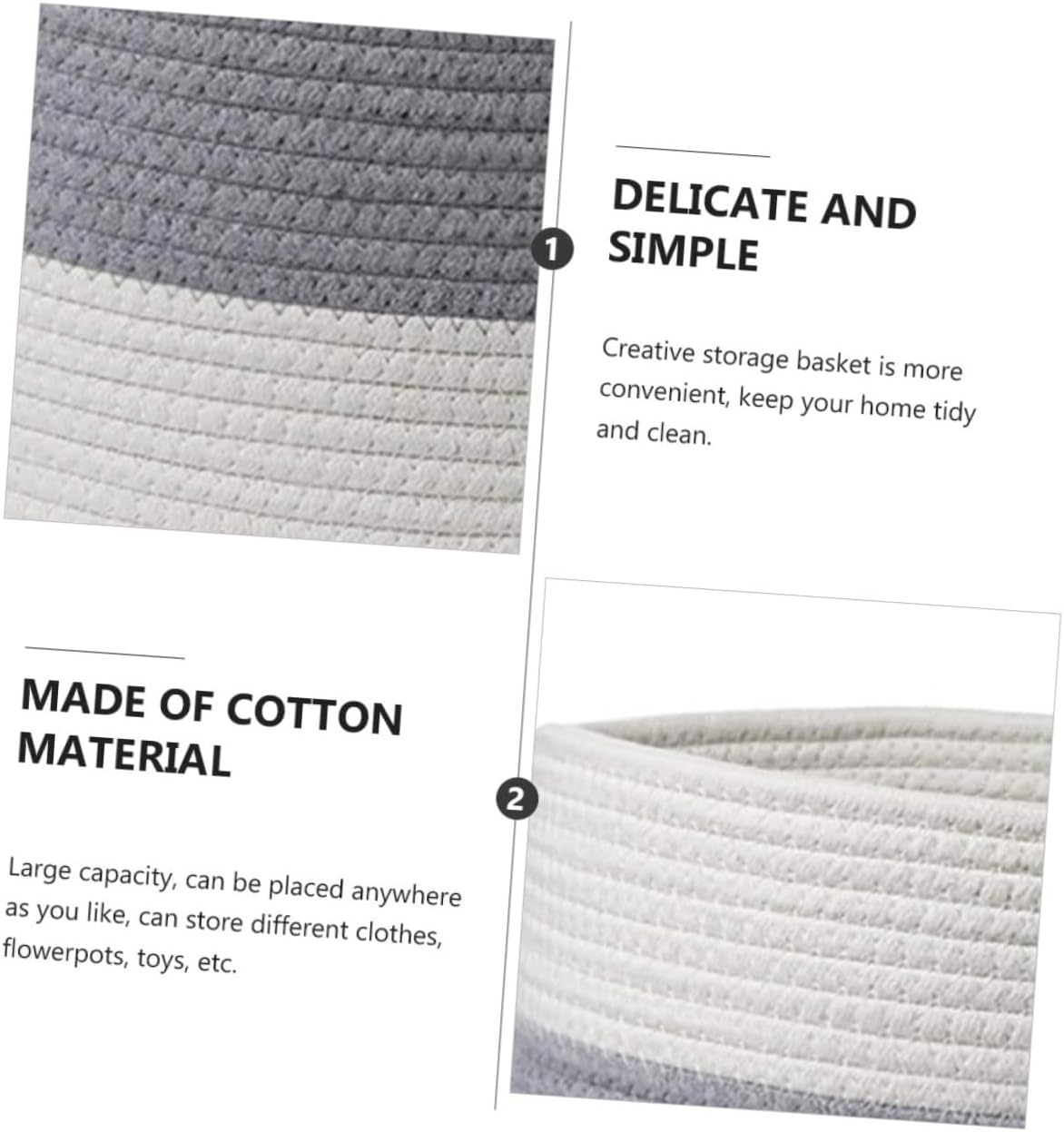 Alipis 1pc Material Cotton Rope Storage Basket Woven Basket Lid Storage for Nursery Home Home Practical Organizer